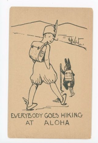 Everybody Hikes”—camp Aloha—east Aurora Ny Erie County—dressed Bunny 1910s