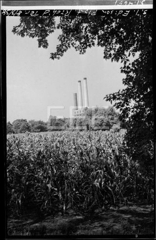 1938 Edison Power Plant Richmond Ter Staten Island Nyc Old Photo Negative T86