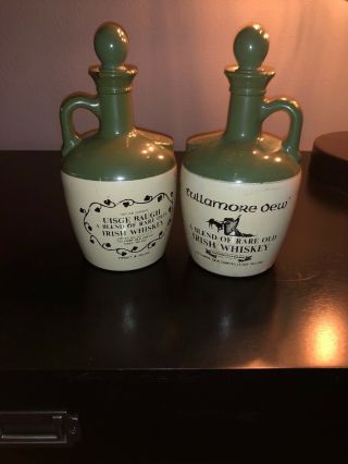 Tullamore Dew Irish Whiskey Decanter Liquor Jug Ceramic Bottle Pub Barware