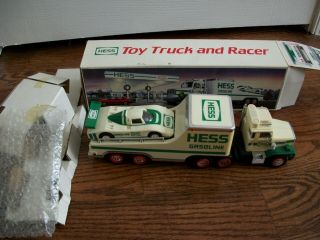 1988 Edition Hess Toy Truck And Racer Collectible And Inserts