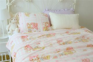 Kawaii Bowknot My Melody Kitty Blanket Flannel Bed Sheet 55 " 79 " Girls Gift