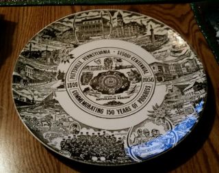 Pottsville Pa.  Susqui - Centennial Plate Commemorating 150 Years Of Progress