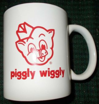 Piggly Wiggly Grocery Store Mug Coffee Cup White And Red,