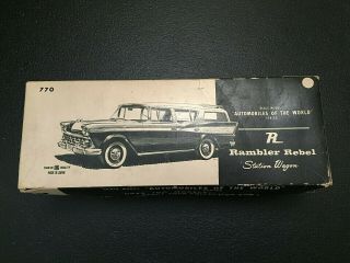 Vintage Scale Model Rambler Rebel Friction Station Wagon 770 With Box