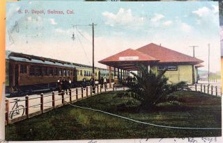 S.  P.  Railroad Depot,  Salinas,  California,  Post Card 1909,  Monterey County