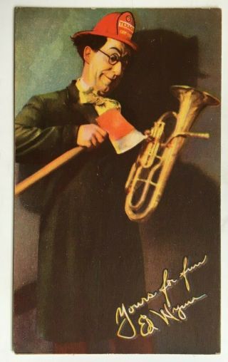 1932 Postcard Texaco Fire Chief Gasoline Radio Advertising Ed Wynn Comedian