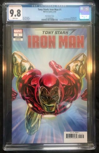 Wow Tony Stark Iron Man 1 Cgc 9.  8 Alex Ross Incentive Variant 1:50 Marvel 2018