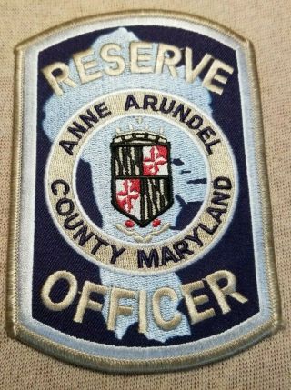 Md Anne Arundel County Maryland Reserve Officer Police Patch