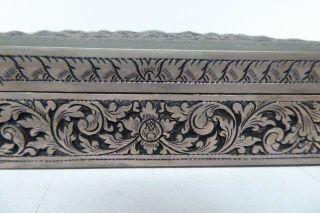 Vintage Persian Silver Repousse Hand Engraved Jewellery Box Cigarette Case