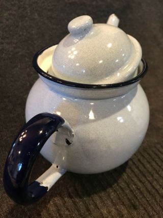 Huta Silesia Baby Blue Enamel Tea Pot With Lid Made In Poland 12