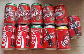 Set Of 11 Coca Cola Coke Empty Cans