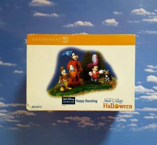 DEPT 56 Snow Village Halloween Disney Showcase HAPPY HAUNTING Mickey,  Goofy 2