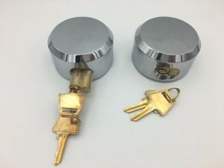 Set Of 2 Puck Lock - Keyed Alike - 2 7/8 " Dia.  1 1/2 " Thick - 6 Pin Tumbler