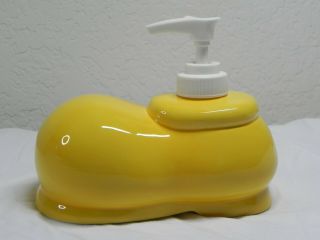 Disney Mickey Mouse Ceramic Yellow Shoe Soap/Lotion Pump Dispenser Magical 3