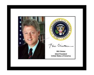 Bill Clinton 8x10 Signed Photo Presidential Seal Us President Autographed Print