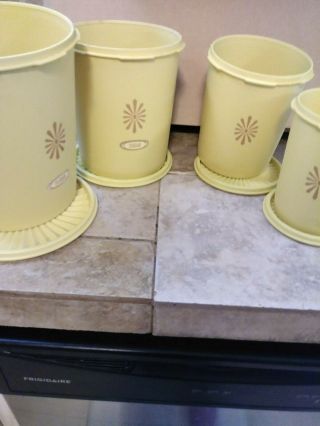 Tupperware 4 - Piece Canister Set Harvest Gold 805