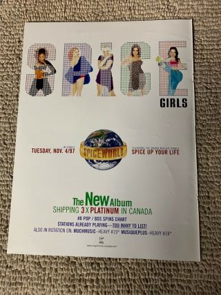 12 - 8 7/8” Spice Girls Spiceworld Up Your Life Album Ad Flyer