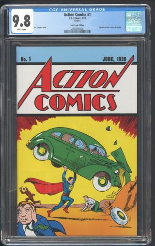 Action Comics 1 Cgc 9.  8 White Pgs Loot Crate June 1938 Reprint 1st App Superman