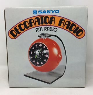 Vintage Atomic Sanyo Decorator Am Radio Rl 1600 Nib Mid Century