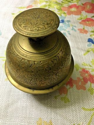Vintage Large Tibetan Elephant Claw Brass Bell 5 1/4 "