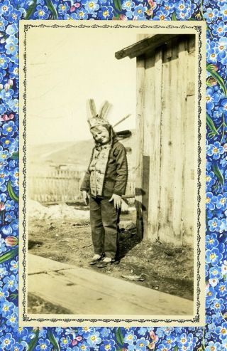 Eureka Nevada Gold Mining Town 1920s Girl In Indian Costume Photo
