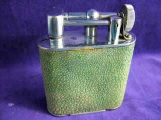 Vintage Jumbo Table Lighter Petrol Shagreen Wrapped Order