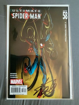 Ultimate Spider - Man 58 Signed Stan Lee W/coa Bagley Bendis