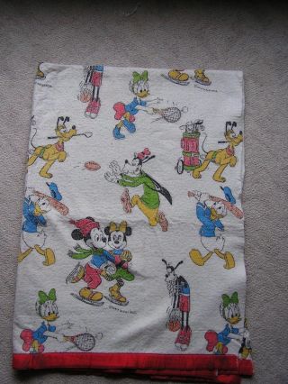 Vintage Walt Disney Mickey Mouse Donald Goofy Minnie Mouse Blanket Twin Size