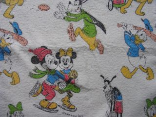Vintage Walt Disney MICKEY MOUSE DONALD GOOFY MINNIE MOUSE Blanket Twin Size 3