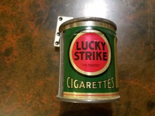 Vtg Lucky Strike Cigarettes Tobacco Tin Small Round With Lid