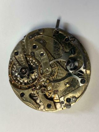 Swiss Chronograph Pocket Watch Movement Signed Silver Cloud