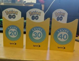 Sprint Pokemon Go Level 20 - 40 Badges 4 Patches Complete Set Promo