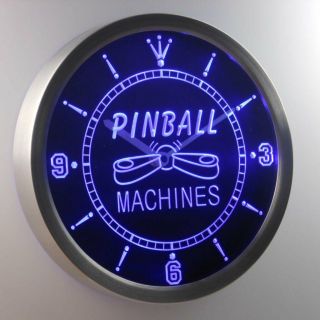 Nc0448 - B Pinball Machine Game Room Led Neon Sign Clock