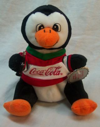 Coca - Cola Coke Penguin In Hockey Shirt 6 " Bean Bag Stuffed Animal Toy 1999