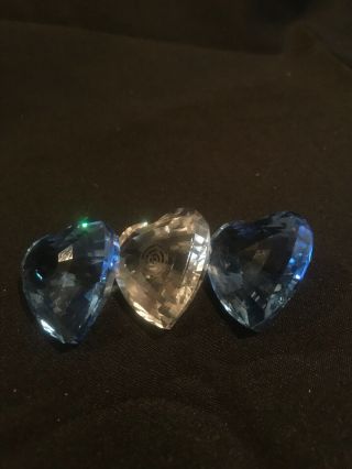 Swarovski Crystal 3 Paper Weight Hearts