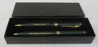 Vintage 1980s John Deere Waterloo Tractor Factory Pen Pencil Gift Set