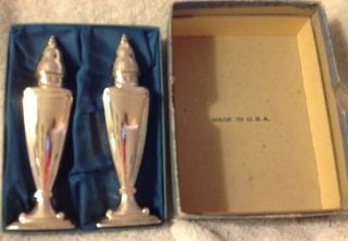 Vintage Silver Salt Pepper Shakers 504 Lafrance Made In Usa