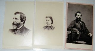 3 Antique Civil War Era Cdv Photos 2 Men & One Woman 3 Tax Stamps Boston Mass