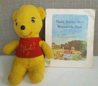 Vintage Winnie The Pooh Walt Disney Wind Up Musical Doll By Gund And Pooh Book