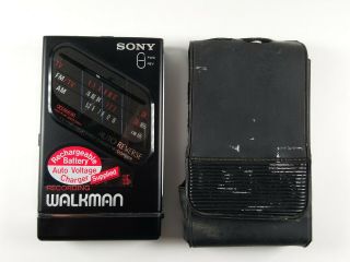 Sony Wm - F203 Vintage Walkman Stereo Cassette Corder Case Made In Japan