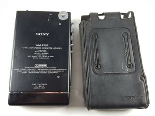 Sony WM - F203 Vintage Walkman Stereo Cassette Corder Case Made in Japan 2