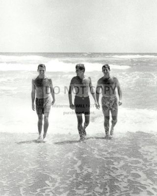 John,  Robert And Edward Kennedy In The Surf At Palm Beach - 8x10 Photo (cc - 110)