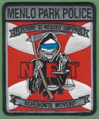 Menlo Park California Police Narcotics Enforcement Team Shoulder Patch