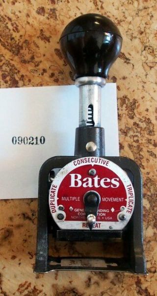 Bates 6 - Wheel Numbering Machine