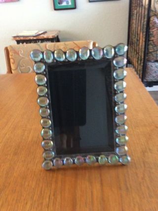 Iridescent Glass Stone Picture Frame By Artist Diane Markin