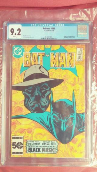Batman 386 Cgc 9.  2 White Pages.  First Appearance Of Black Mask