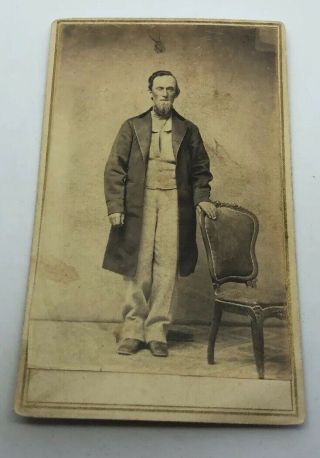 Savage And Ottinger Vintage Cabinet Photo Of Man Utah Mormon Pre 1868 Scarce