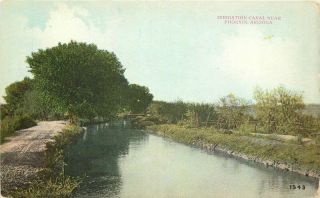 Benham C - 1910 Farm Agriculture Irrigation Canal Phoenix Arizona Postcard 3195