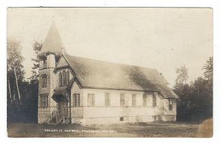 Catholic Church,  Oquossoc,  Rangeley Lakes,  Maine Old Real Photo Postcard