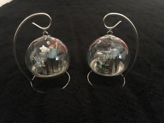 2 Lenox Macy’s Thanksgiving Day Parade Christmas Ornaments 2000 Twin Towers Nyc